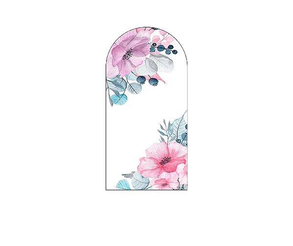Painel Romano Veste Fácil 1,00x2,00 - Borboletas e Flores 008