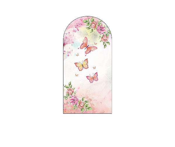 Painel Romano Veste Fácil 1,00x2,00 - Borboleta e Flor de Cerejeira 014