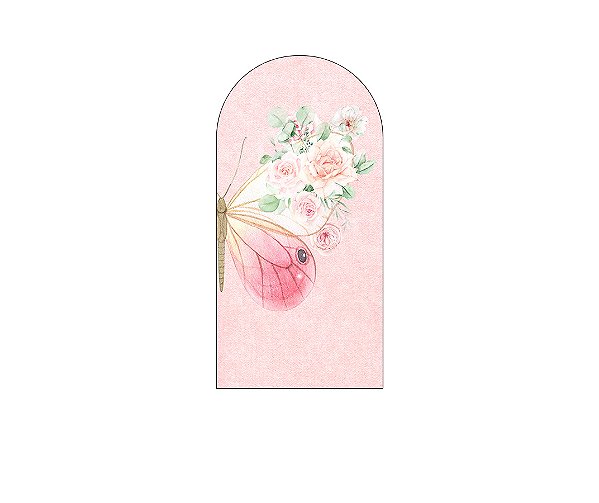 Painel Romano Veste Fácil 1,00x2,00 - Borboleta Rosa Suave 029