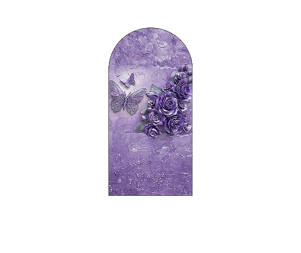 Painel Romano Veste Fácil 1,00x2,00 - Borboletas Lilás com Roxo 046