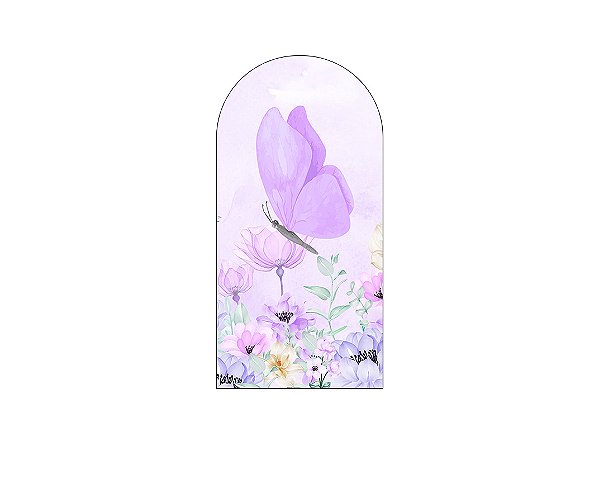 Painel Romano Veste Fácil 1,00x2,00 - Borboleta Lilás no Campo 050