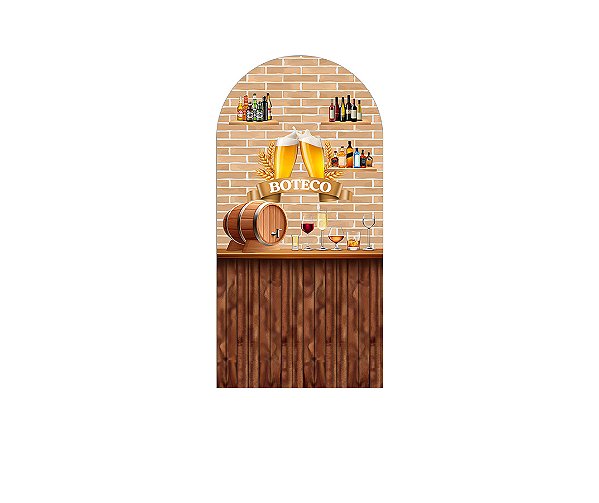 Painel Romano Veste Fácil 1,00x2,00 - Boteco Efeito Tijolos Bege 019
