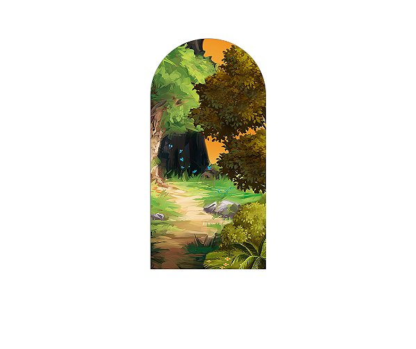 Painel Romano Veste Fácil 1,00x2,00 - Bosque com Árvores e Folhas 005