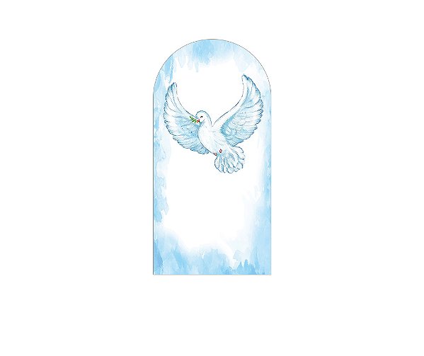 Painel Romano Veste Fácil 1,00x2,00 - Batizado Espirito Santo Azul Aquarela 010