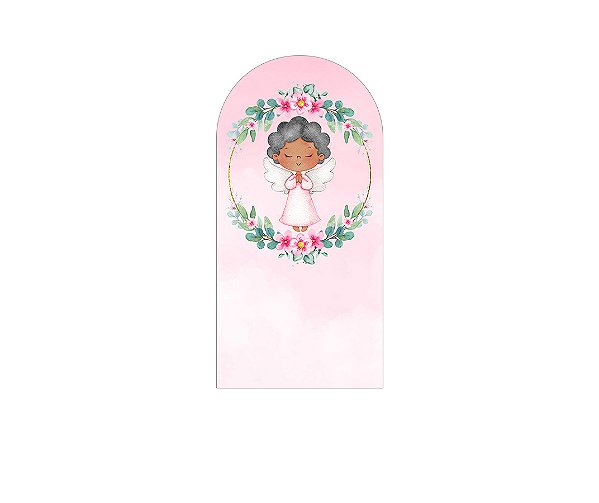 Painel Romano Veste Fácil 1,00x2,00 - Batizado Anjinha Rosa 031