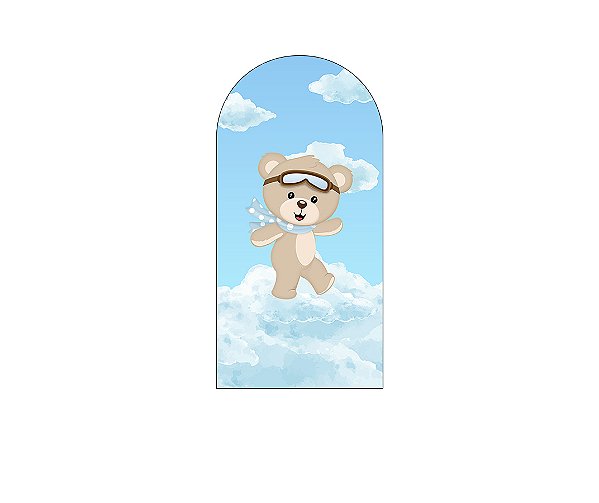 Painel Romano Veste Fácil 1,00x2,00 - Chá de Bebê Urso Baloeiro nas Nuvens 011