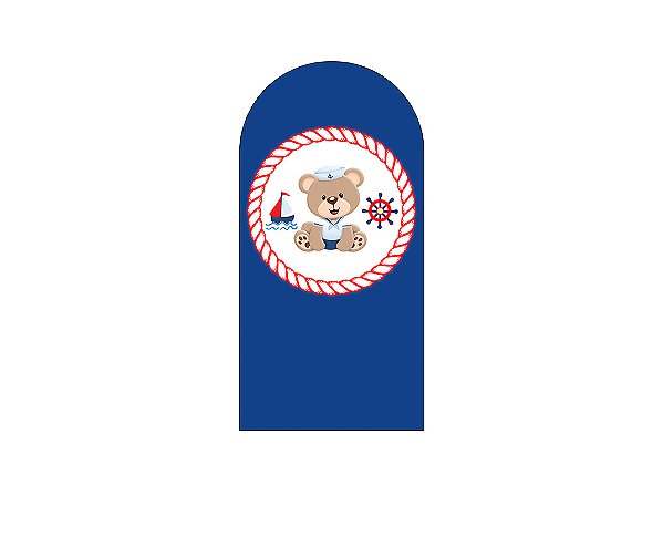Painel Romano Veste Fácil 1,00x2,00 - Chá de Bebê Urso Marinheiro 022