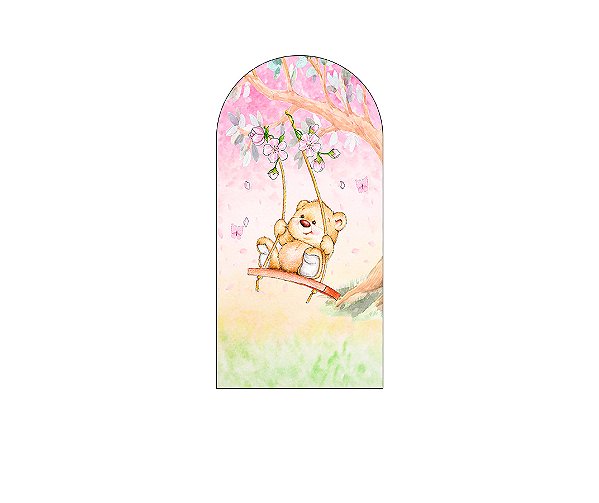 Painel Romano Veste Fácil 1,00x2,00 - Ursinha no Jardim Aquarela 029