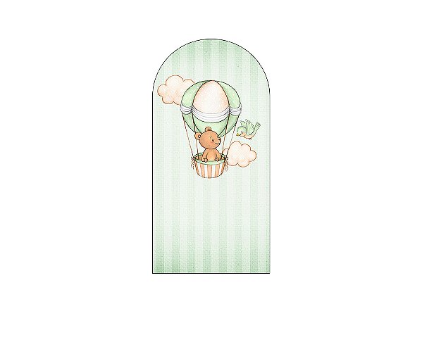 Painel Romano Veste Fácil 1,00x2,00 - Chá de Bebê Urso Baloeiro Verde 036