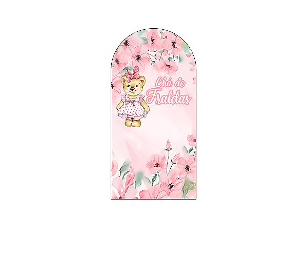 Painel Romano Veste Fácil 1,00x2,00 - Chá de Fraldas Ursa Rosa 053