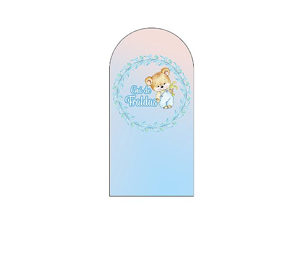 Painel Romano Veste Fácil 1,00x2,00 - Chá de Fraldas Urso Azul 055