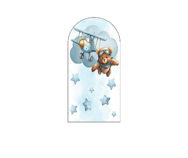 Painel Romano Veste Fácil 1,00x2,00 - Chá de Bebê Urso Aviador 061