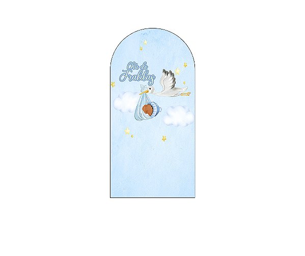 Painel Romano Veste Fácil 1,00x2,00 - Chá de Fraldas Cegonha Azul 072
