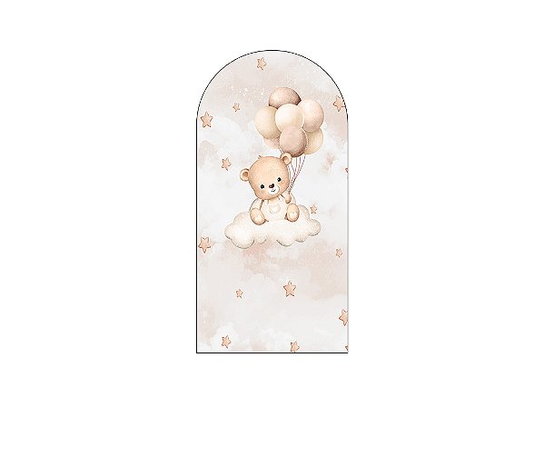 Painel Romano Veste Fácil 1,00x2,00 - Chá de Bebê Bege Urso Baloeiro 075