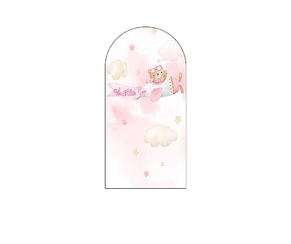 Painel Romano Veste Fácil 1,00x2,00 - Chá de Bebê Ursinha Aviadora Cute 085