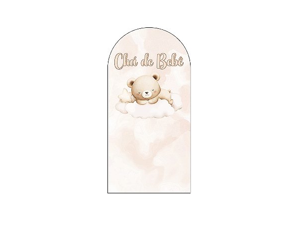 Painel Romano Veste Fácil 1,00x2,00 - Chá de Bebê Ursinho Aquarela Bege 094