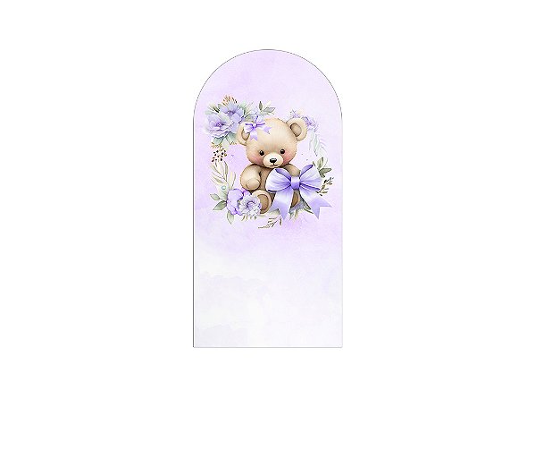 Painel Romano Veste Fácil 1,00x2,00 - Chá de Bebê Ursinha Lilás 103