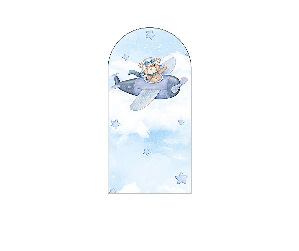 Painel Romano Veste Fácil 1,00x2,00 - Ursinho Aviador Azul 104