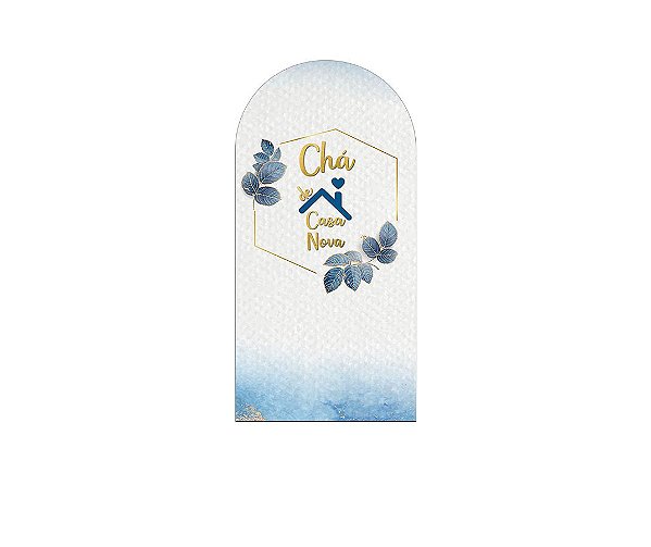 Painel Romano Veste Fácil 1,00x2,00 - Chá de Casa Nova Azul Floral 009