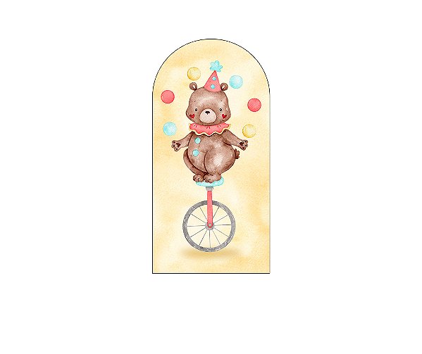 Painel Romano Veste Fácil 1,00x2,00 - Circo Urso Aquarela 015