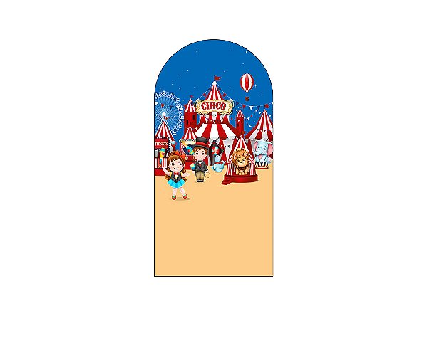 Painel Romano Veste Fácil 1,00x2,00 - Circo Clássico Vermelho e Azul 023