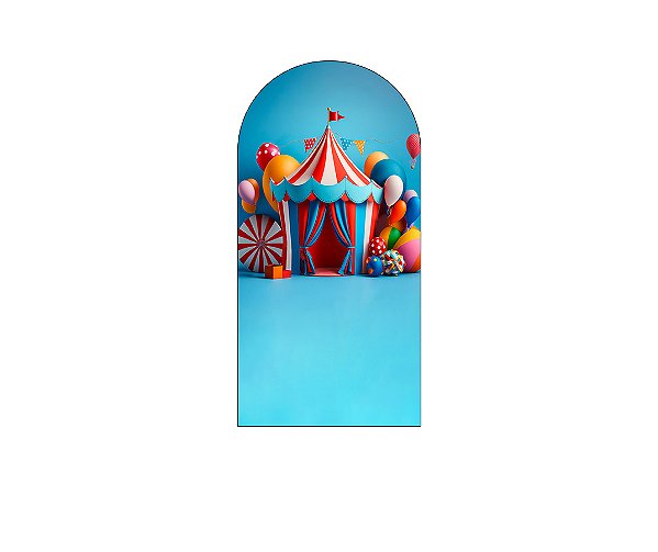 Painel Romano Veste Fácil 1,00x2,00 - Circo Tenda Azul Realista 025