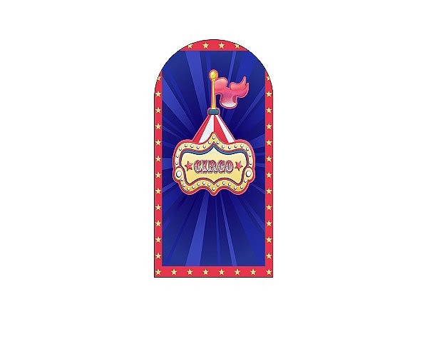 Painel Romano Veste Fácil 1,00x2,00 - Circo Tradicional Azul e Dourado 038