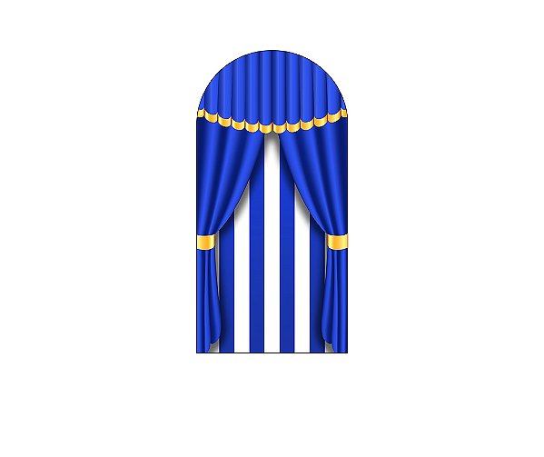 Painel Romano Veste Fácil 1,00x2,00 - Circo Azul e Branco 039