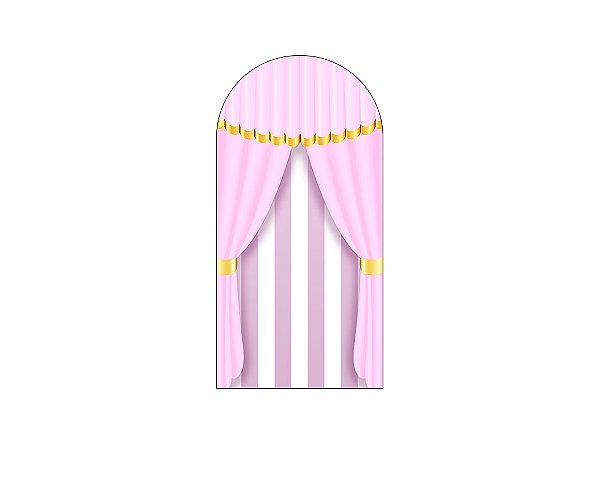 Painel Romano Veste Fácil 1,00x2,00 - Circo Rosa e Branco 040