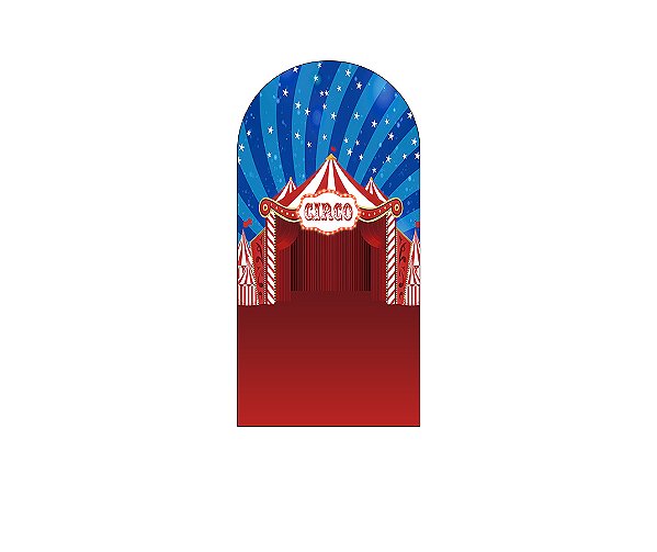 Painel Romano Veste Fácil 1,00x2,00 - Circo Clássico Vermelho e Azul 054