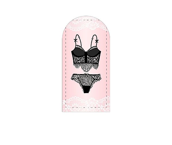 Painel De Festa Romano 1,00x2,00- Chá de Lingerie Preto Fundo Rosa 002