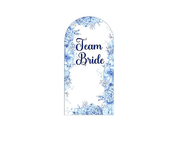 Painel De Festa Romano 1,00x2,00- Team Bride Floral Azul 006