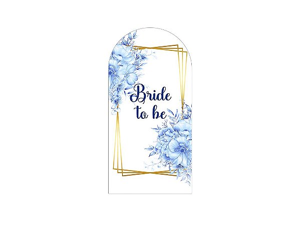 Painel De Festa Romano 1,00x2,00- Bride To Be Floral Azul 007