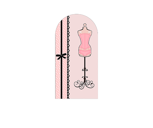 Painel De Festa Romano 1,00x2,00- Chá de Lingerie Renda Rosa 012