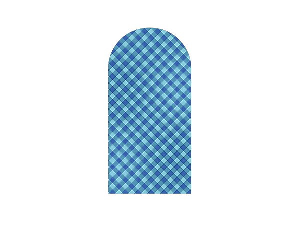 Painel De Festa Romano 1,00x2,00- Estampa Xadrez Azul 030