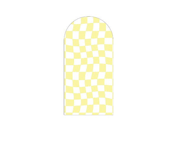 Painel De Festa Romano 1,00x2,00- Estampa Quadriculado Retrô Amarelo 065
