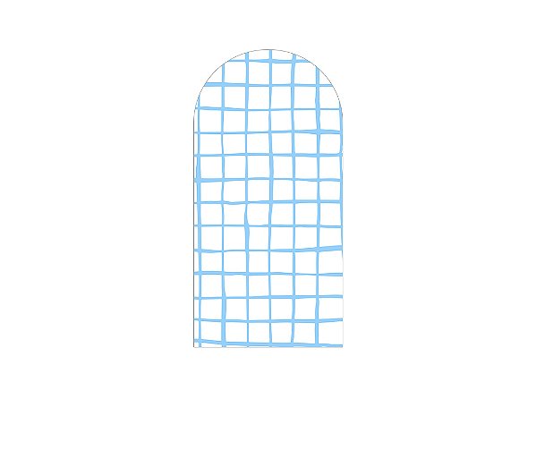 Painel De Festa Romano 1,00x2,00- Estampa Grid Quadriculado Azul 066