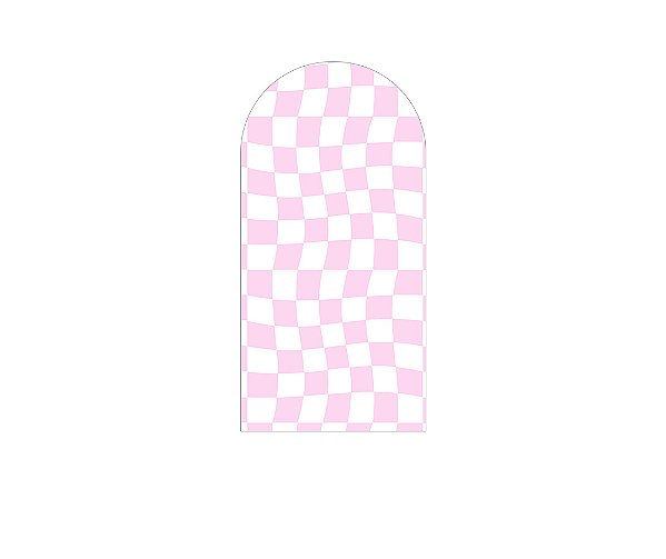 Painel De Festa Romano 1,00x2,00- Estampa Quadriculado Retrô Rosa Claro 077