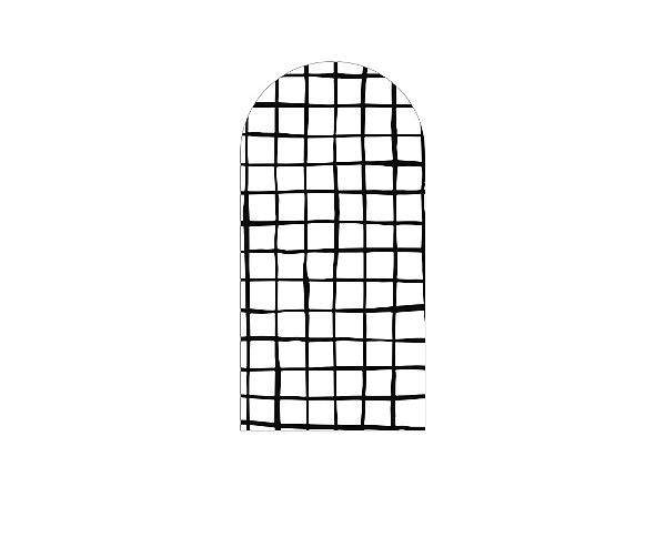 Painel De Festa Romano 1,00x2,00- Estampa Grid Quadriculado Preto e Branco 080