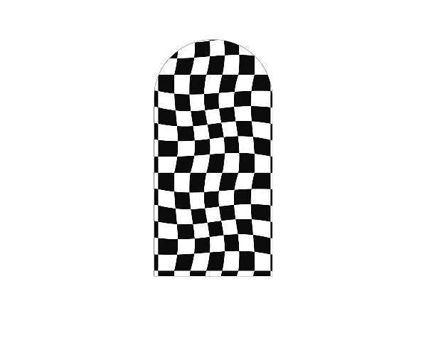 Painel De Festa Romano 1,00x2,00- Estampa Quadriculado Retrô Preto e Branco 081
