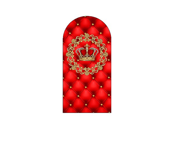 Painel De Festa Romano 1,00x2,00- Coroa Realeza Capitonê Vermelho 020