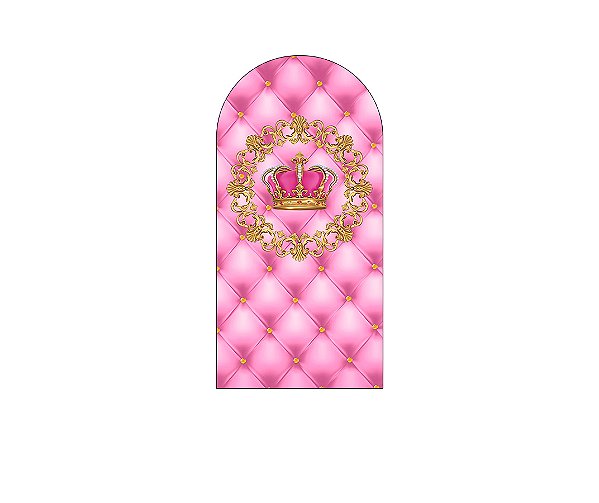 Painel De Festa Romano 1,00x2,00- Coroa Realeza Capitonê Rosa Claro 022