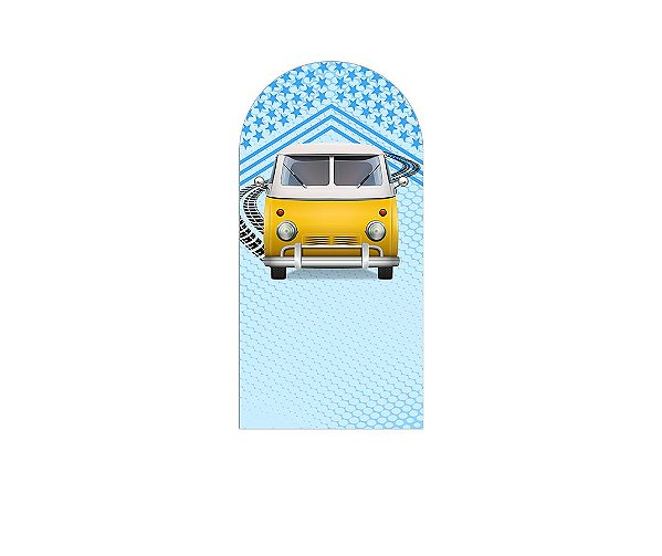Painel De Festa Romano 1,00x2,00- Carro Amarelo Fundo Azul 022