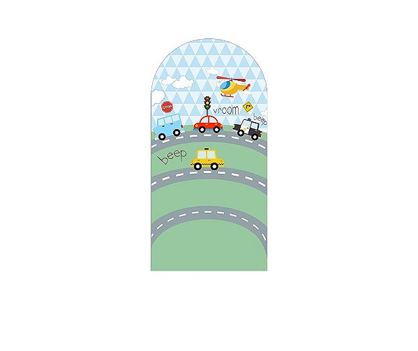 Painel De Festa Romano 1,00x2,00-  Cidade Carrinhos 023