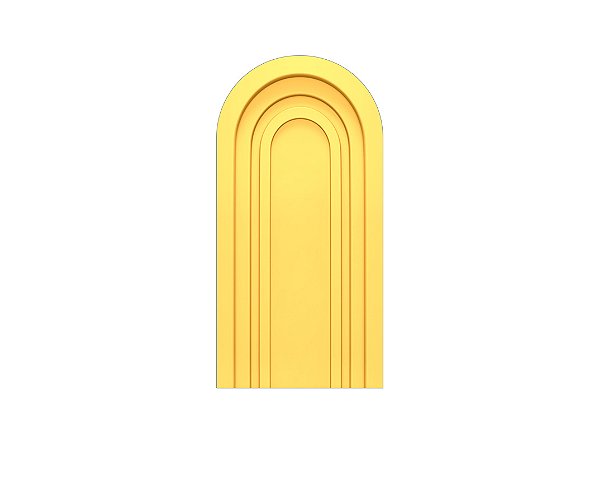 Painel De Festa Romano 1,00x2,00- Parede Arco Portal com Curvas Amarelo 003