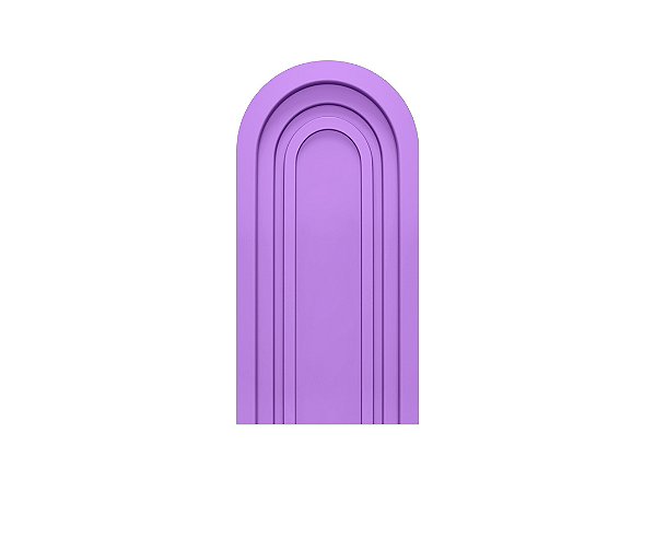 Painel De Festa Romano 1,00x2,00- Parede Arco Portal com Curvas Roxo 011