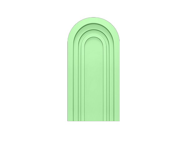 Painel De Festa Romano 1,00x2,00- Parede Arco Portal com Curvas Verde Suave 014