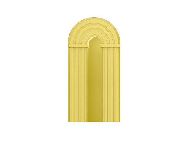 Painel De Festa Romano 1,00x2,00- Parede Arco Portal Curvas Ripadas Amarelo 015