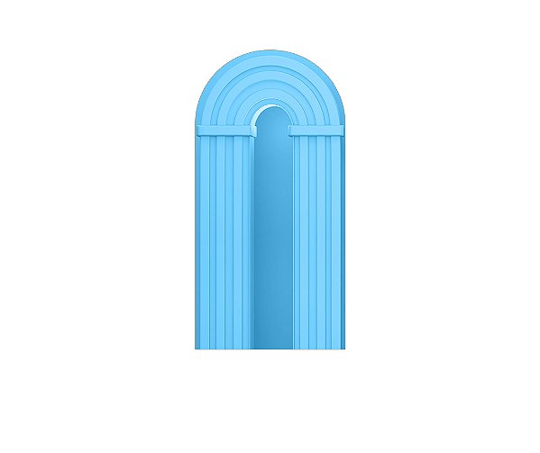 Painel De Festa Romano 1,00x2,00- Parede Arco Portal Curvas Ripadas Azul 017