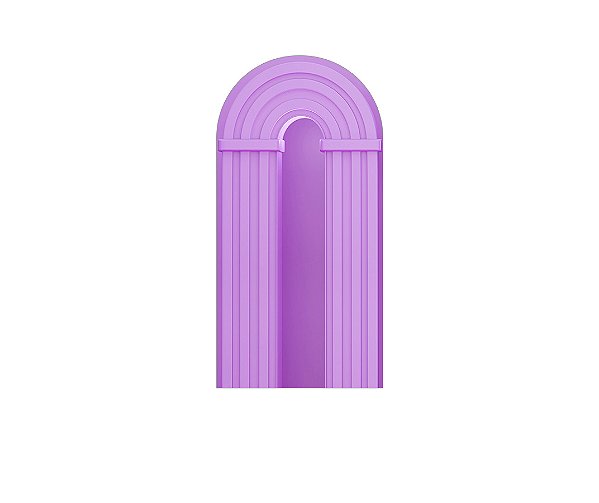Painel De Festa Romano 1,00x2,00- Parede Arco Portal Curvas Ripadas Roxo 022